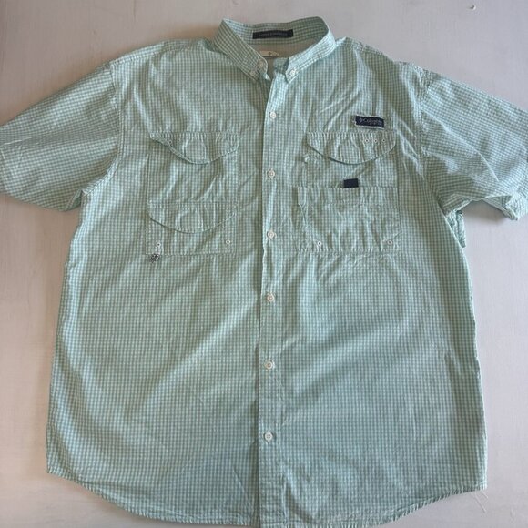 Columbia Shirt Men's XXL PFG Performance Fishing Gear Super Bonehead Plaid Polo - Picture 2 of 11